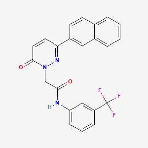 molecular formula C23H16F3N3O2 B4520260 2-(3-(naphthalen-2-yl)-6-oxopyridazin-1(6H)-yl)-N-(3-(trifluoromethyl)phenyl)acetamide 