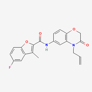 5-fluoro-3-methyl-N-[3-oxo-4-(prop-2-en-1-yl)-3,4-dihydro-2H-1,4-benzoxazin-6-yl]-1-benzofuran-2-carboxamide