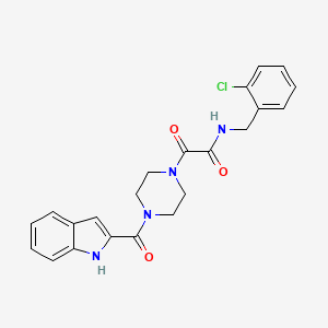 molecular formula C22H21ClN4O3 B4520282 N-(2-chlorobenzyl)-2-[4-(1H-indol-2-ylcarbonyl)piperazin-1-yl]-2-oxoacetamide 