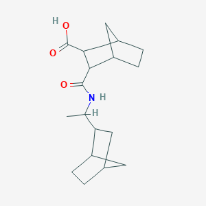 molecular formula C18H27NO3 B452033 3-{[1-(Bicyclo[2.2.1]hept-2-yl)ethyl]carbamoyl}bicyclo[2.2.1]heptane-2-carboxylic acid 