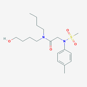 molecular formula C18H30N2O4S B4520358 N-butyl-N-(4-hydroxybutyl)-2-[(4-methylphenyl)(methylsulfonyl)amino]acetamide 