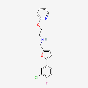 {[5-(3-chloro-4-fluorophenyl)furan-2-yl]methyl}[2-(pyridin-2-yloxy)ethyl]amine