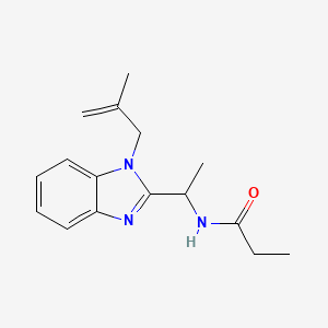 molecular formula C16H21N3O B4520397 N-{1-[1-(2-METHYLPROP-2-EN-1-YL)-1H-1,3-BENZODIAZOL-2-YL]ETHYL}PROPANAMIDE 