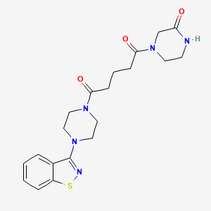 molecular formula C20H25N5O3S B4520420 1-[4-(1,2-Benzothiazol-3-yl)piperazin-1-yl]-5-(3-oxopiperazin-1-yl)pentane-1,5-dione 