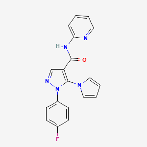 1-(4-fluorophenyl)-N-(pyridin-2-yl)-5-(1H-pyrrol-1-yl)-1H-pyrazole-4-carboxamide