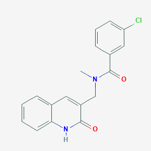 3-chloro-N-[(2-hydroxyquinolin-3-yl)methyl]-N-methylbenzamide