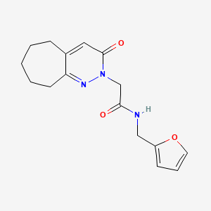 molecular formula C16H19N3O3 B4520514 N-(furan-2-ylmethyl)-2-(3-oxo-3,5,6,7,8,9-hexahydro-2H-cyclohepta[c]pyridazin-2-yl)acetamide 