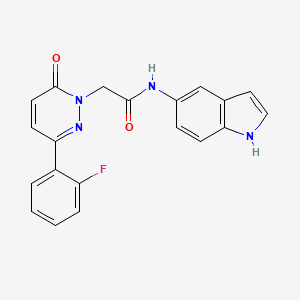 molecular formula C20H15FN4O2 B4520574 2-[3-(2-fluorophenyl)-6-oxopyridazin-1(6H)-yl]-N-(1H-indol-5-yl)acetamide 