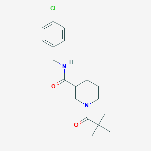 N-(4-chlorobenzyl)-1-(2,2-dimethylpropanoyl)piperidine-3-carboxamide