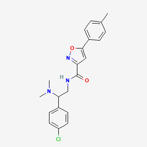 molecular formula C21H22ClN3O2 B4520600 N-[2-(4-chlorophenyl)-2-(dimethylamino)ethyl]-5-(4-methylphenyl)-1,2-oxazole-3-carboxamide 