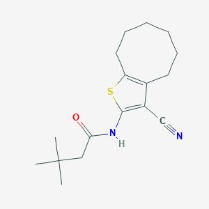 molecular formula C17H24N2OS B452061 N-(3-cyano-4,5,6,7,8,9-hexahydrocycloocta[b]thiophen-2-yl)-3,3-dimethylbutanamide 