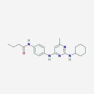 N-(4-{[2-(cyclohexylamino)-6-methylpyrimidin-4-yl]amino}phenyl)butanamide