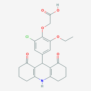 [2-Chloro-4-(1,8-dioxo-1,2,3,4,5,6,7,8,9,10-decahydro-9-acridinyl)-6-ethoxyphenoxy]acetic acid