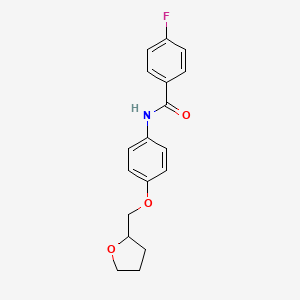 4-fluoro-N-[4-(tetrahydrofuran-2-ylmethoxy)phenyl]benzamide