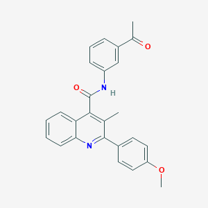 molecular formula C26H22N2O3 B452066 N-(3-acetylphenyl)-2-(4-methoxyphenyl)-3-methylquinoline-4-carboxamide 