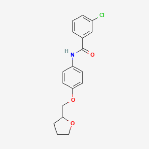 3-chloro-N-[4-(tetrahydrofuran-2-ylmethoxy)phenyl]benzamide