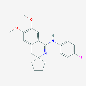 molecular formula C21H23IN2O2 B452067 N-(6,7-dimethoxy-3,4-dihydrospiro[isoquinoline-3,1'-cyclopentane]-1(2H)-ylidene)-4-iodoaniline 