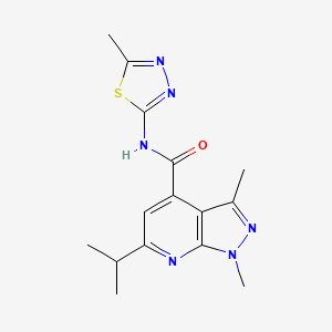 1,3-dimethyl-N-[(2E)-5-methyl-1,3,4-thiadiazol-2(3H)-ylidene]-6-(propan-2-yl)-1H-pyrazolo[3,4-b]pyridine-4-carboxamide