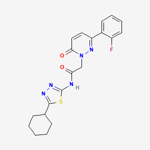 molecular formula C20H20FN5O2S B4520699 N-[(2E)-5-cyclohexyl-1,3,4-thiadiazol-2(3H)-ylidene]-2-[3-(2-fluorophenyl)-6-oxopyridazin-1(6H)-yl]acetamide 