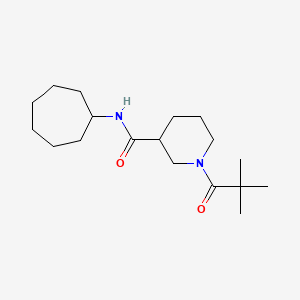 N-cycloheptyl-1-(2,2-dimethylpropanoyl)piperidine-3-carboxamide