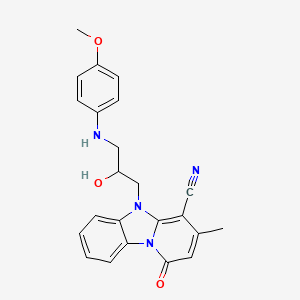 5-{2-hydroxy-3-[(4-methoxyphenyl)amino]propyl}-3-methyl-1-oxo-1,5-dihydropyrido[1,2-a]benzimidazole-4-carbonitrile