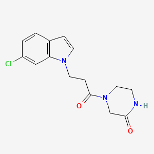 molecular formula C15H16ClN3O2 B4520739 4-[3-(6-chloro-1H-indol-1-yl)propanoyl]piperazin-2-one 