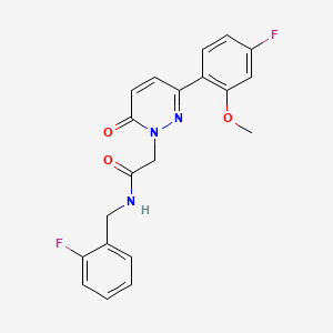 molecular formula C20H17F2N3O3 B4520744 N-(2-fluorobenzyl)-2-[3-(4-fluoro-2-methoxyphenyl)-6-oxopyridazin-1(6H)-yl]acetamide 