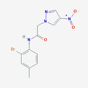molecular formula C12H11BrN4O3 B452076 N-(2-bromo-4-methylphenyl)-2-(4-nitro-1H-pyrazol-1-yl)acetamide 