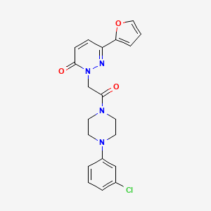 molecular formula C20H19ClN4O3 B4520768 2-{2-[4-(3-chlorophenyl)piperazino]-2-oxoethyl}-6-(2-furyl)-3(2H)-pyridazinone 