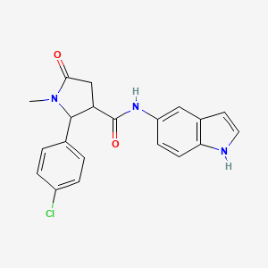 molecular formula C20H18ClN3O2 B4520775 2-(4-chlorophenyl)-N-(1H-indol-5-yl)-1-methyl-5-oxopyrrolidine-3-carboxamide 