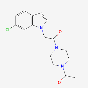 molecular formula C16H18ClN3O2 B4520789 1-(4-acetylpiperazin-1-yl)-2-(6-chloro-1H-indol-1-yl)ethanone 