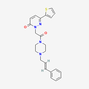 molecular formula C23H24N4O2S B4520818 (E)-2-(2-(4-cinnamylpiperazin-1-yl)-2-oxoethyl)-6-(thiophen-2-yl)pyridazin-3(2H)-one 