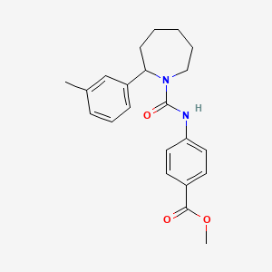 molecular formula C22H26N2O3 B4520822 Methyl 4-{[2-(3-methylphenyl)azepane-1-carbonyl]amino}benzoate 