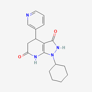 1-cyclohexyl-4-(3-pyridinyl)-4,7-dihydro-1H-pyrazolo[3,4-b]pyridine-3,6(2H,5H)-dione