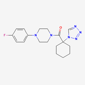 molecular formula C18H23FN6O B4520850 1-(4-fluorophenyl)-4-{[1-(1H-tetrazol-1-yl)cyclohexyl]carbonyl}piperazine 