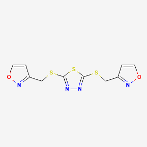 molecular formula C10H8N4O2S3 B4520909 2,5-bis[(3-isoxazolylmethyl)thio]-1,3,4-thiadiazole 