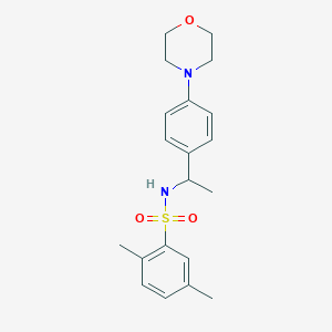 molecular formula C20H26N2O3S B4520933 2,5-dimethyl-N-{1-[4-(morpholin-4-yl)phenyl]ethyl}benzenesulfonamide 