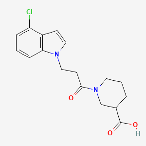 1-[3-(4-chloro-1H-indol-1-yl)propanoyl]piperidine-3-carboxylic acid