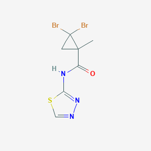 molecular formula C7H7Br2N3OS B452099 2,2-dibromo-1-methyl-N-(1,3,4-thiadiazol-2-yl)cyclopropanecarboxamide 