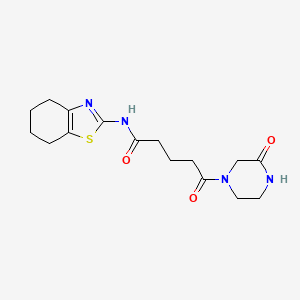 molecular formula C16H22N4O3S B4521026 5-oxo-5-(3-oxopiperazin-1-yl)-N-[(2Z)-4,5,6,7-tetrahydro-1,3-benzothiazol-2(3H)-ylidene]pentanamide 