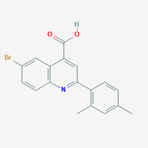 molecular formula C18H14BrNO2 B452106 6-Bromo-2-(2,4-dimethylphenyl)quinoline-4-carboxylic acid 