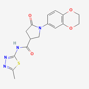 1-(2,3-dihydro-1,4-benzodioxin-6-yl)-N-(5-methyl-1,3,4-thiadiazol-2-yl)-5-oxopyrrolidine-3-carboxamide