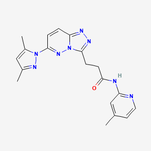 molecular formula C19H20N8O B4521078 3-[6-(3,5-dimethyl-1H-pyrazol-1-yl)[1,2,4]triazolo[4,3-b]pyridazin-3-yl]-N-(4-methylpyridin-2-yl)propanamide 