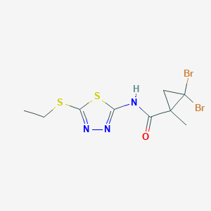 molecular formula C9H11Br2N3OS2 B452113 2,2-dibromo-N-[5-(ethylsulfanyl)-1,3,4-thiadiazol-2-yl]-1-methylcyclopropanecarboxamide 