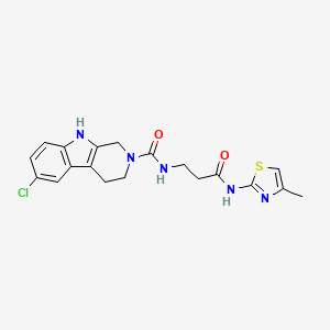 6-chloro-N-(3-{[(2Z)-4-methyl-1,3-thiazol-2(3H)-ylidene]amino}-3-oxopropyl)-1,3,4,9-tetrahydro-2H-beta-carboline-2-carboxamide