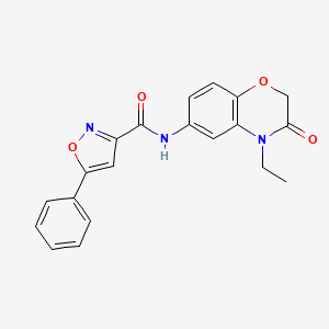 molecular formula C20H17N3O4 B4521135 N-(4-ethyl-3-oxo-3,4-dihydro-2H-1,4-benzoxazin-6-yl)-5-phenyl-1,2-oxazole-3-carboxamide 