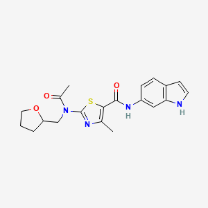 2-[acetyl(tetrahydro-2-furanylmethyl)amino]-N-(1H-indol-6-yl)-4-methyl-1,3-thiazole-5-carboxamide