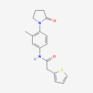 N-(3-methyl-4-(2-oxopyrrolidin-1-yl)phenyl)-2-(thiophen-2-yl)acetamide