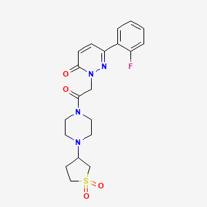 molecular formula C20H23FN4O4S B4521173 2-(2-(4-(1,1-dioxidotetrahydrothiophen-3-yl)piperazin-1-yl)-2-oxoethyl)-6-(2-fluorophenyl)pyridazin-3(2H)-one 