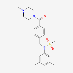 molecular formula C22H29N3O3S B4521180 N-(3,5-dimethylphenyl)-N-{4-[(4-methyl-1-piperazinyl)carbonyl]benzyl}methanesulfonamide 